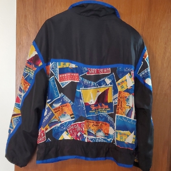 Joseph Tartaglia Vintage Black and Blue Windbreaker with Retro Graphic Design - Picture 12 of 13